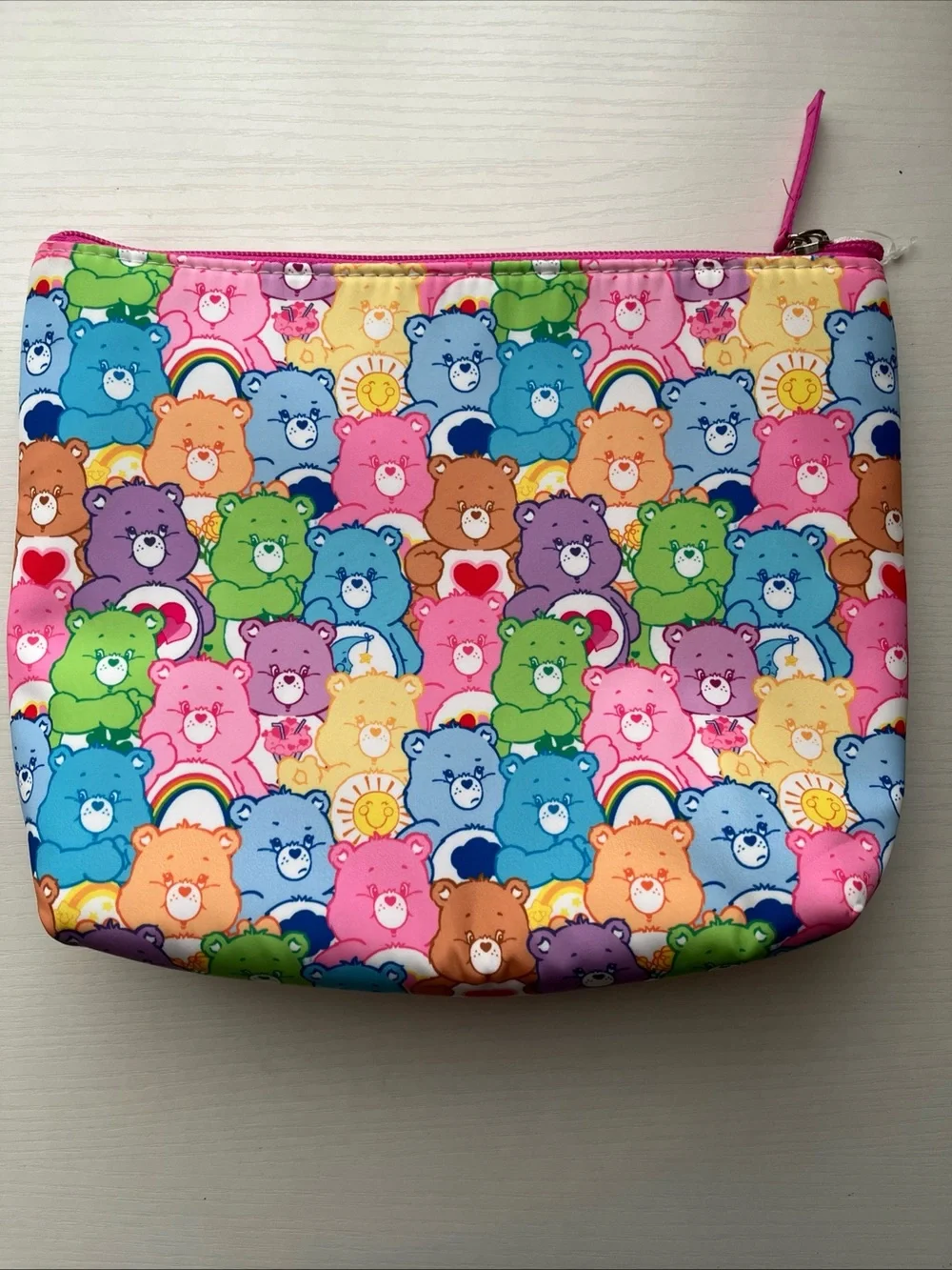 Colorful Care Bears Print Zip Makeup Bag Pouch